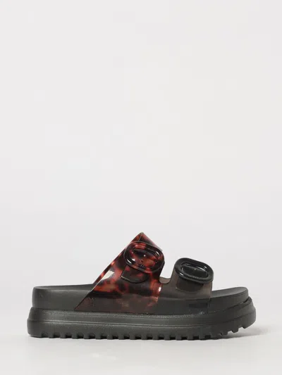 Melissa Cozy Black And Clear Tortoise Slide Sandals
