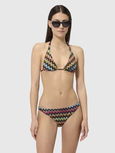 Missoni Bikini In Lamé Viscose With Micro Zigzag Pattern In Multi