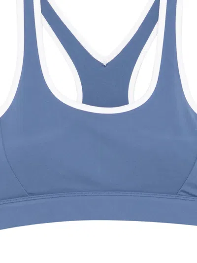 Varley Womens Bijou Blue Freesoft Selma Scoop-neck Sports Bra In Brown