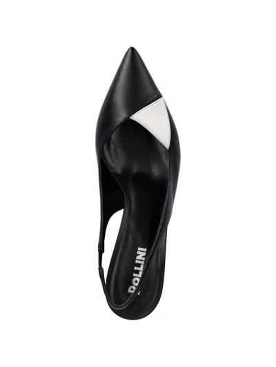 Pollini Contrast-panel Slingback Pumps In Black