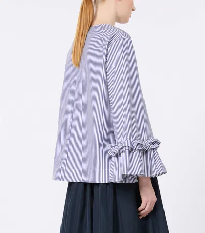 Max Mara Cotton Stripe Blouse In Multi
