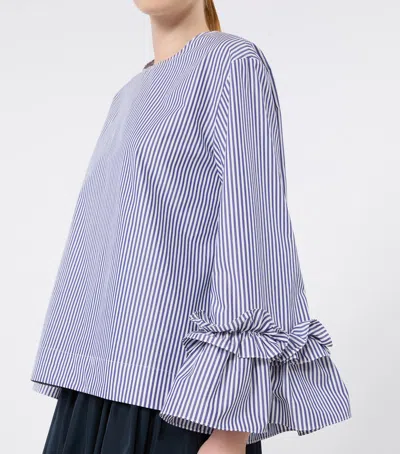 Max Mara Cotton Stripe Blouse In Multi