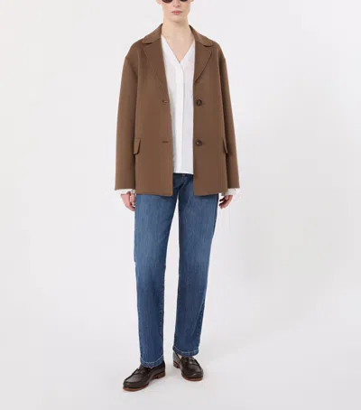Max Mara Single-breasted Double-faced Wool Jacket In Brown