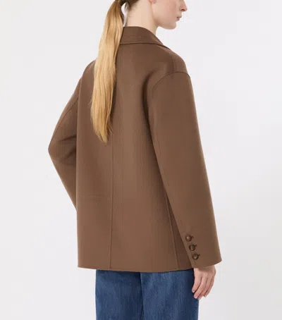 Max Mara Single-breasted Double-faced Wool Jacket In Brown
