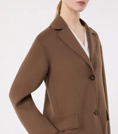 Max Mara Single-breasted Double-faced Wool Jacket In Brown