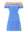 PETER PILOTTO PALLAS EMBROIDERED COTTON OFF-THE-SHOULDER DRESS