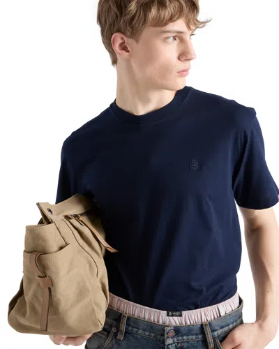 Prada T-shirt Aus Baumwolle In Blue