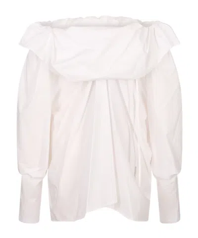 Msgm Ruffled Shirt In White
