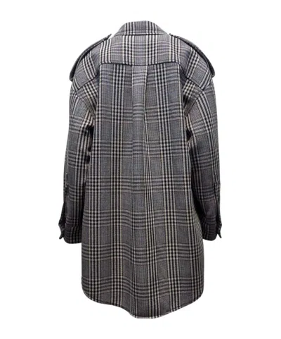 Stella Mccartney Checked Wool Overshirt In Brown