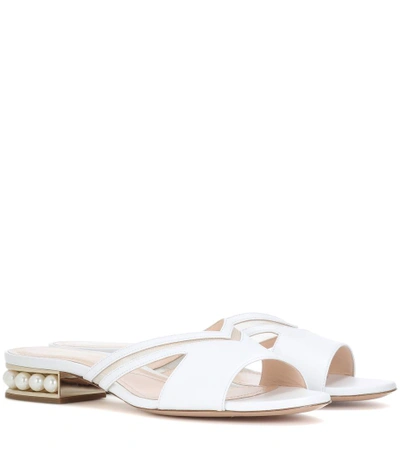 Shop Nicholas Kirkwood Casati Mule Leather Sandals In White