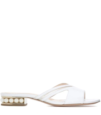 Shop Nicholas Kirkwood Casati Mule Leather Sandals In White