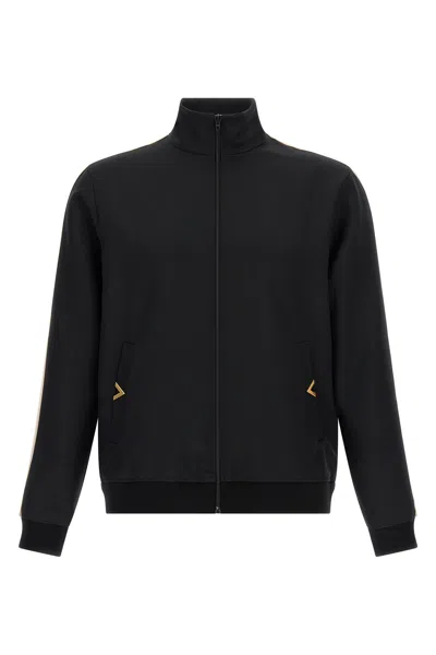 Valentino Garavani Turtleneck Zip Polyester Sweatshirt In Black