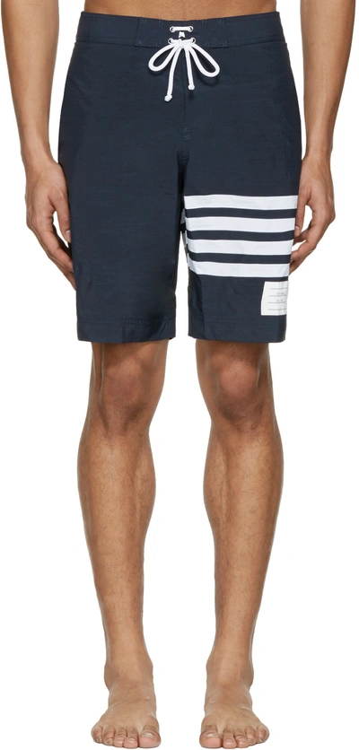 Shop Thom Browne Navy Board Shorts