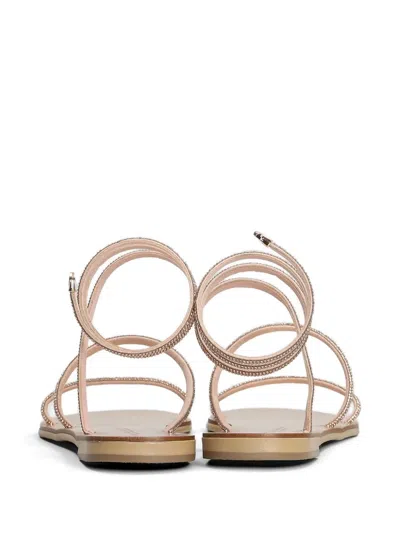 Nicolas Lainas Crystal-embellished Leather Flat Sandals In Multi