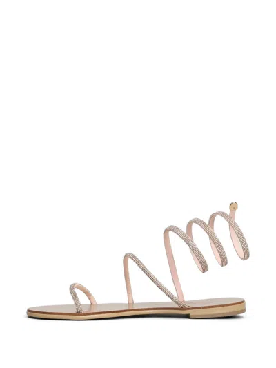 Nicolas Lainas Crystal-embellished Leather Flat Sandals In Multi