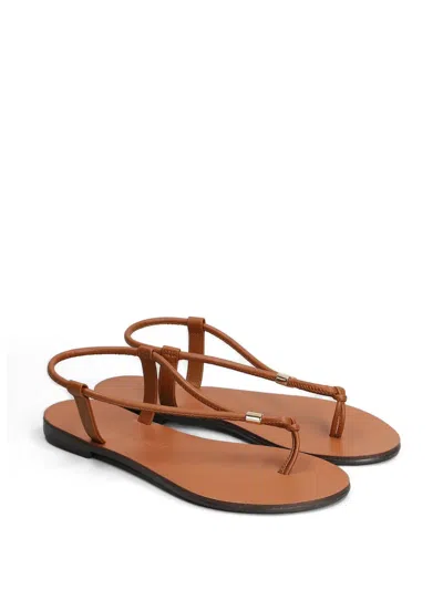 Nicolas Lainas Leather Flat Sandals In Multi
