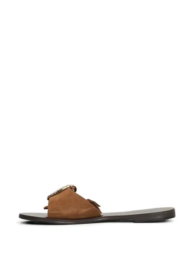 Nicolas Lainas Suede Flat Sandals In Multi