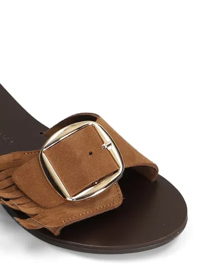 Nicolas Lainas Suede Flat Sandals In Multi