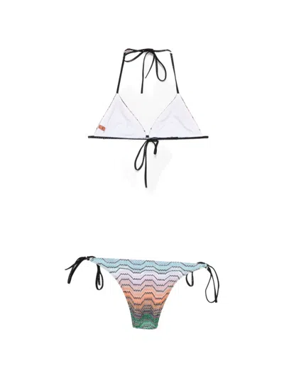 Missoni Zigzag-knit Triangle Bikini In Multi
