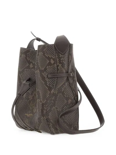 Gianni Chiarini Sienna Python-print Leather Shoulder Bag In Brown