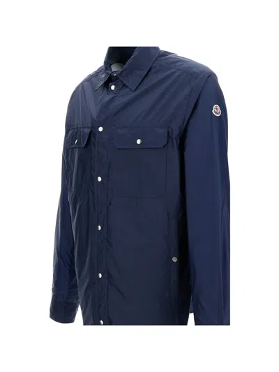Moncler Logo-patch Overshirt In Blue