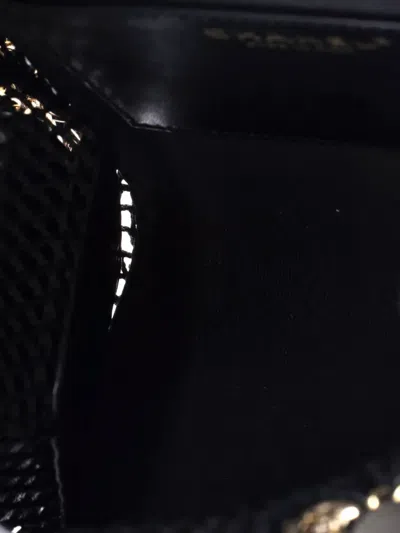 Pre-owned Chanel Multipocket Drawstring Mesh With Quilted Lambskin Small Backpack In Black