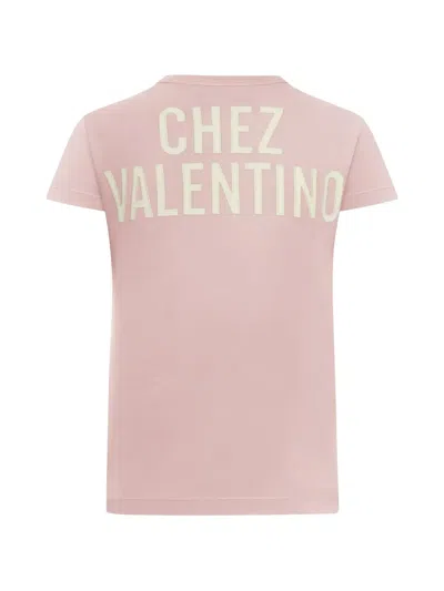 Valentino Garavani Printed Cotton T-shirt Clothing In Pink