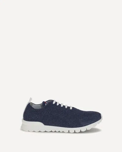 Kiton Fits Sneakers Round Toe Knit Upper In Blue