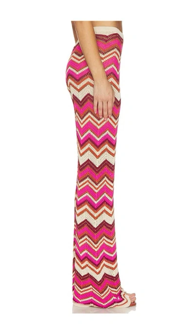 Devon Windsor Mens Cierra Chevron-stripe Knitted Trousers Berry In Multi