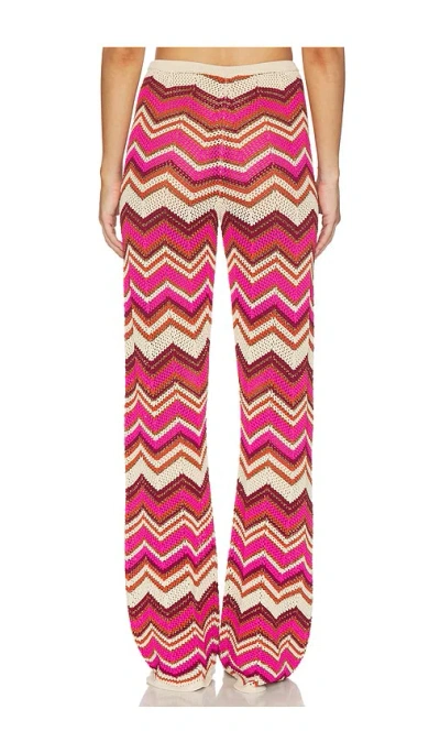 Devon Windsor Mens Cierra Chevron-stripe Knitted Trousers Berry In Multi