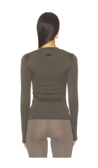 Essentials Fitted Longsleeve Tee In Gray