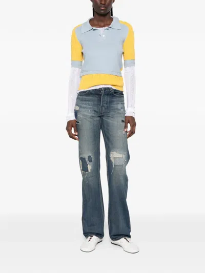 Jw Anderson Distressed-effect Patchwork Jeans In Blue