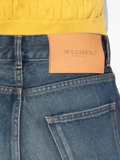 Jw Anderson Distressed-effect Patchwork Jeans In Blue