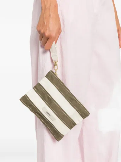 Odeeh Horizontal-stripe Logo-patch Clutch Bag In Multi