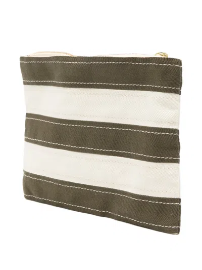 Odeeh Horizontal-stripe Logo-patch Clutch Bag In Multi