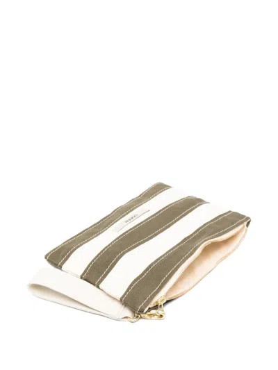 Odeeh Horizontal-stripe Logo-patch Clutch Bag In Multi