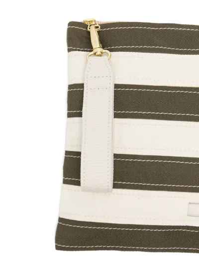 Odeeh Striped Canvas Clutch Bag In Multi