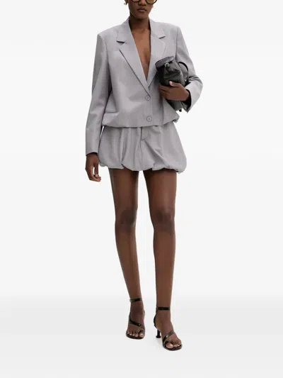 Isabelle Blanche Bubble-hem Blazer In Gray