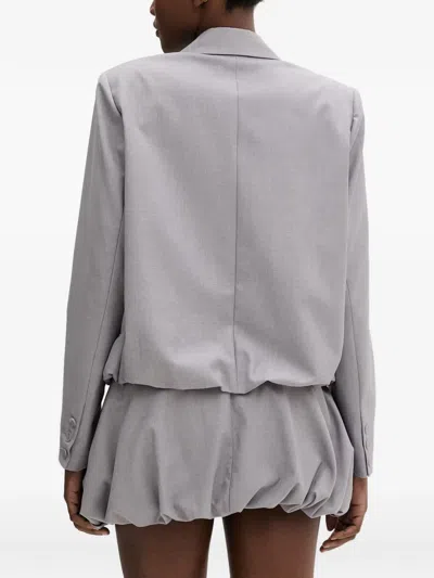 Isabelle Blanche Bubble-hem Blazer In Gray