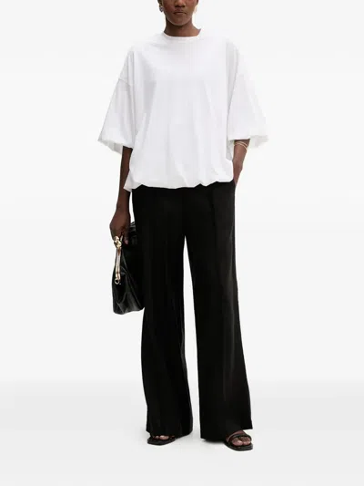Isabelle Blanche Drawstring Trousers In Black