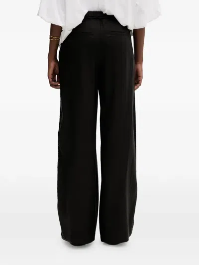 Isabelle Blanche Drawstring Trousers In Black