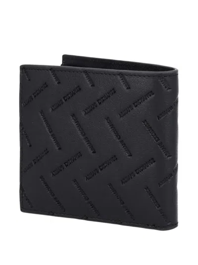 Armani Exchange Logo-debossed Wallet In Black