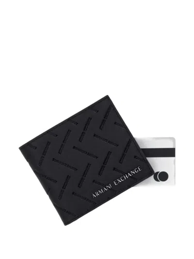 Armani Exchange Logo-debossed Wallet In Black