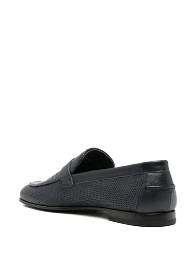 John Harrison Perforated Leather Loafers In Multi
