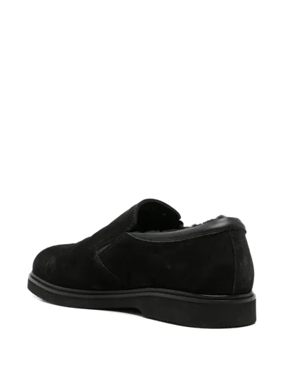 John Harrison Shearling-lined Suede Loafers In Multi