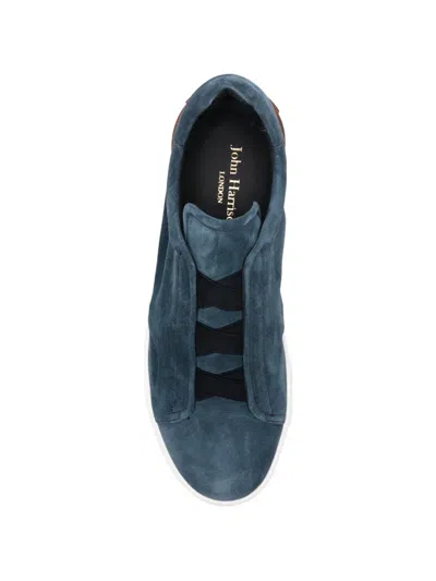 John Harrison Panelled Suede Sneakers In Multi