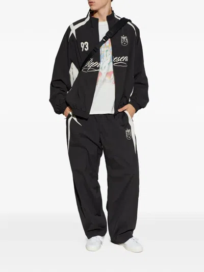Represent Logo-patch Track Pants In Black