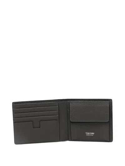 Tom Ford Logo-print Grained Leather Wallet In Pattern