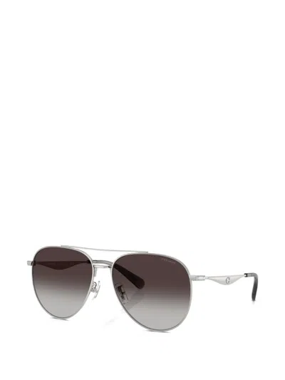 Coach Pilot-frame Sunglasses In Silver