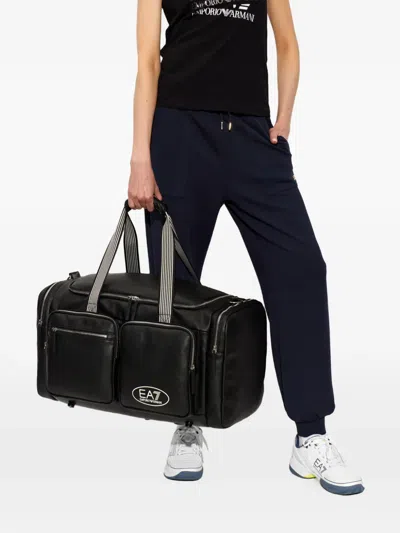 Ea7 Pebbled-texture Holdall In Black